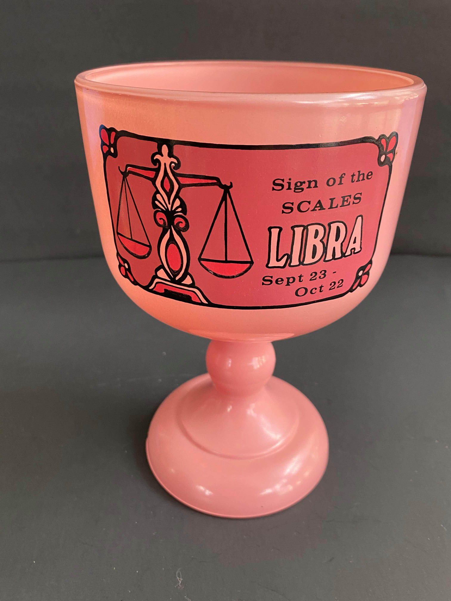 Pink Libra Zodiac Goblet