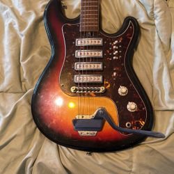 Vintage Tiesco Double Cutaway Electric Guitar