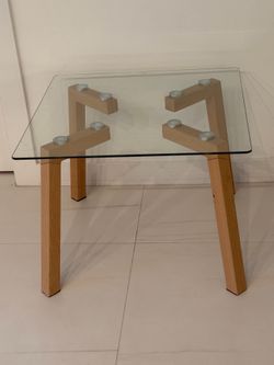 DAKOTA SIDE TABLE METAL & TRANSPARENT GLASS Modern