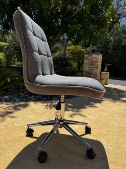 Gray Tufted Armless Office Chair