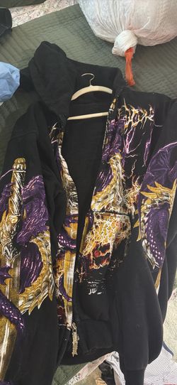 Black Dragon Graphic Zip-Up Hoodie Skort