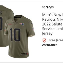 New England Patriots Jones 2022 Limited Salute To Service 