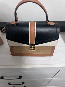 ALDO Satchel Handbag - Black/Tan