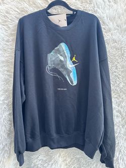 Jordan Black Crewneck Sweatshirt with Blue Sneaker Graphic