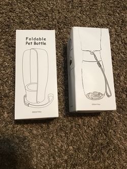 1 pink and 2 turquoise foldable pet water bottle