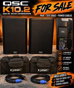 QSC K10.2’s with totes and power cables