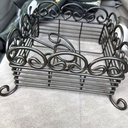 Rustic Cast Iron Napkins Holder 