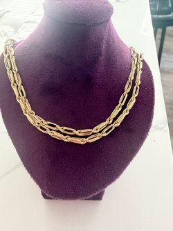 Gold-Tone Multi-Strand Chain Necklace
