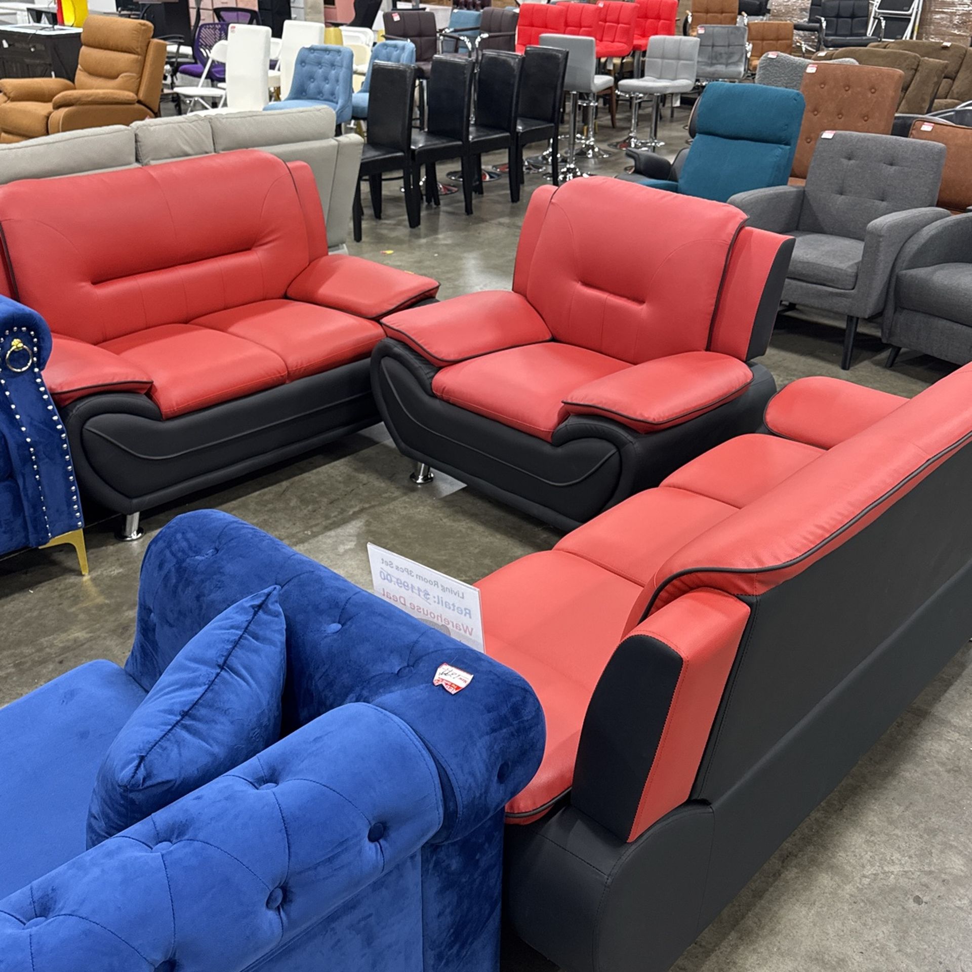 Modern Red and Black 3Pcs Set (11/17) Juego moderno de 3 piezas en rojo y negro