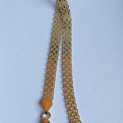 Brand New Bismarck Bracelet 14kt Gold Plated 925 Sterling Silver 