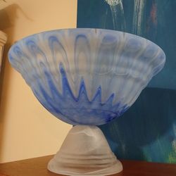 Beautiful Big Blue Glass Bowl