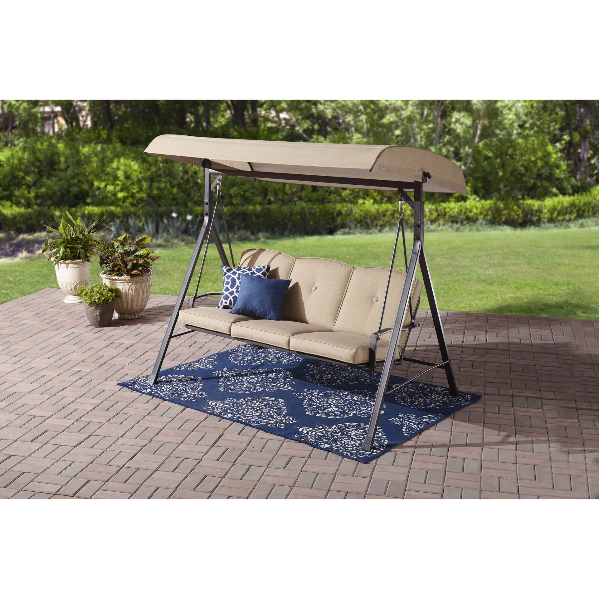 Forest Hills 3-Seat Cushion Canopy Porch Swing