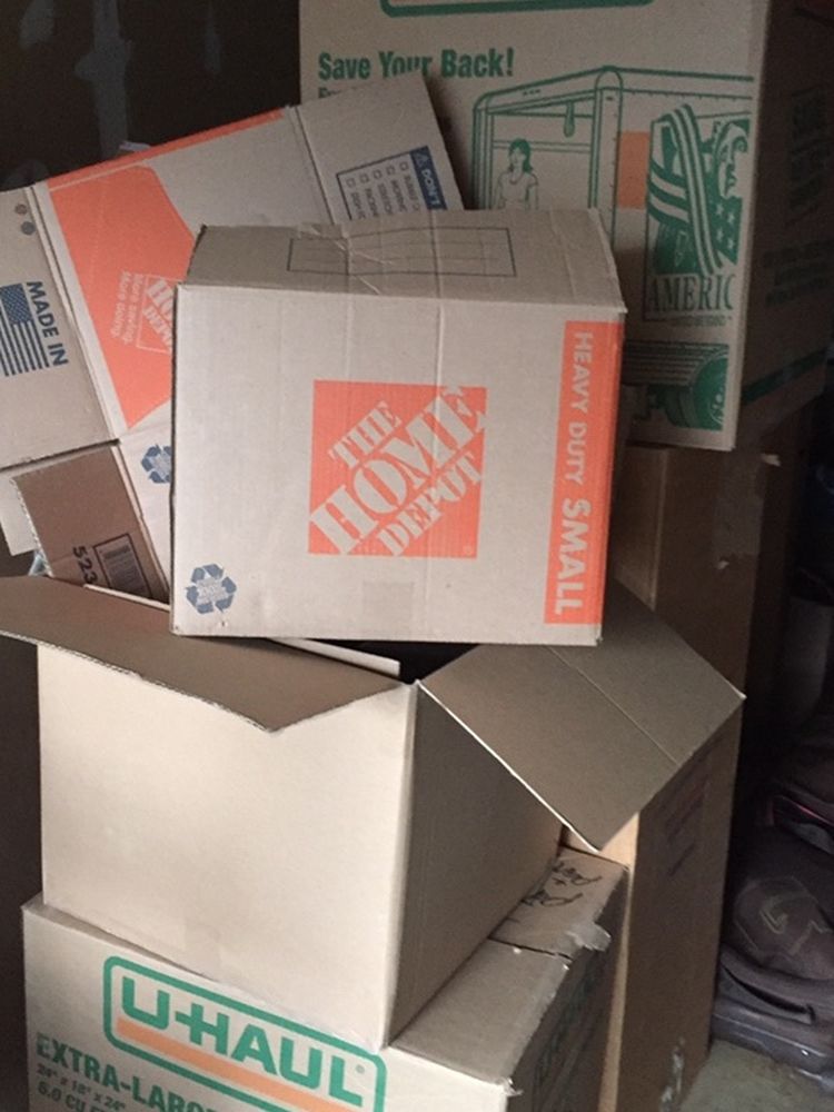 Moving boxes and packing material
