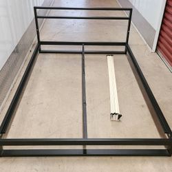 Metal Platform Bed Frame Full Size with Headboard Low Profile