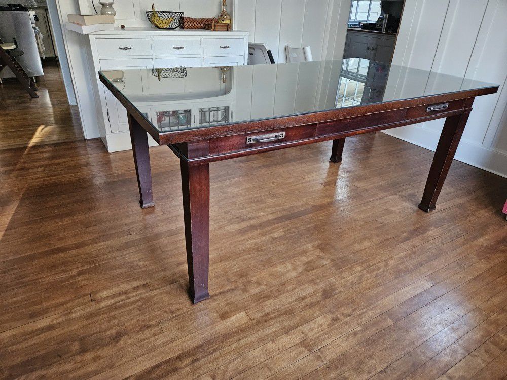 Antique Dining Table With Draws