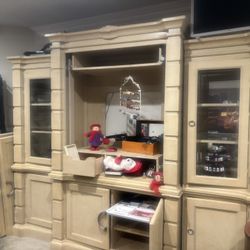 2 Piece Wood China Case And Tv Case 