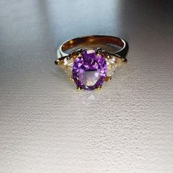 Beautiful Simulated Purple Amethyst Ring