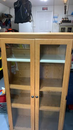 Glass cabinet 60”. 31”. 12”  good for pantry or garage