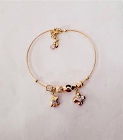 10K Solid Gold Bracelet For Wedding 7.5 Inches Long