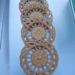 Wicker Candle Holders Set Of Four