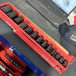 Snap-on 1/2” Shallow Impact Sockets 3/8”-1 1/4”