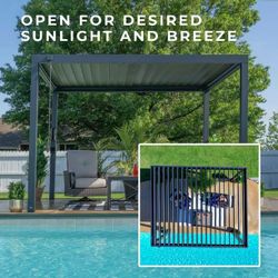 Backyard discover louvered pergola, size 12'x10'