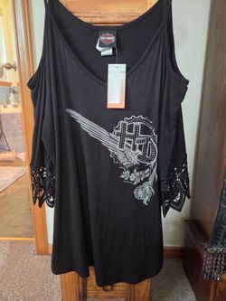 Harley Davidson woman's Top Angel sleeves