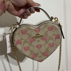 Coach Valentines Day Heart Print Crossbody Bag