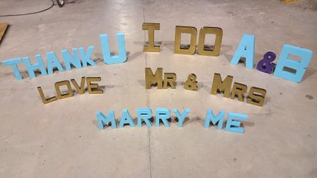 Cardboard 3D stand-up decorative wedding letters