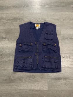 Vintage 1990s Protest Mens Multi-Pocket Tactical Utility Fishing Faded Navy Blue Vest