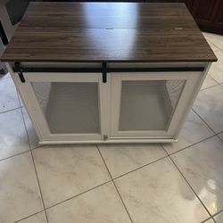 NEW AODAILIHB 40" Wood Heavy Duty Dog Crate，Indoor Dog Kennel Furniture with Sliding Doors, Wheeled