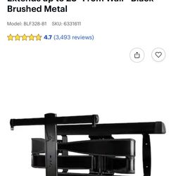 SANUS Elite - Advanced Full-Motion TV Wall Mount for Most 42"-90" TVs up to 125 lbs - Tilts, Swivels, and Extends up to 28" From Wall - Black Brushed 