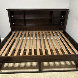 Bed Frame with Side Storage, 2 Drawers, & Doors Leading Underneath the Bed (Full Size)