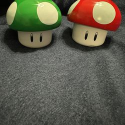 Mario Bros. Tiny Empty Mushroom Tin Cans. Pick Up In Highland