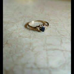 Vintage 10K Gold Sapphire Gold Ring - Good condition