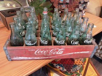 Vintage Coke Bottle and Crate Set