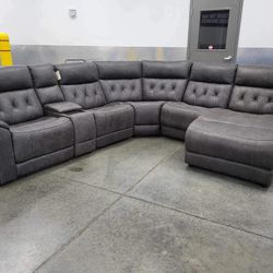 Power Reclining Sectional Living Room Couch