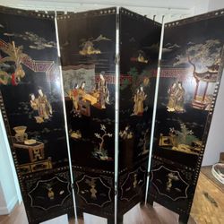 Authentic Japanese 4 Wall Room Divider with Ivory
