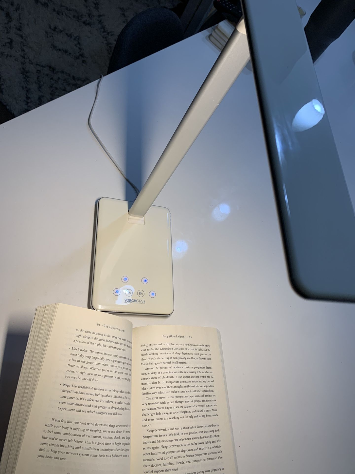 TorchStar Dimmable LED Desk Lamp – White - 4 Lighting Modes