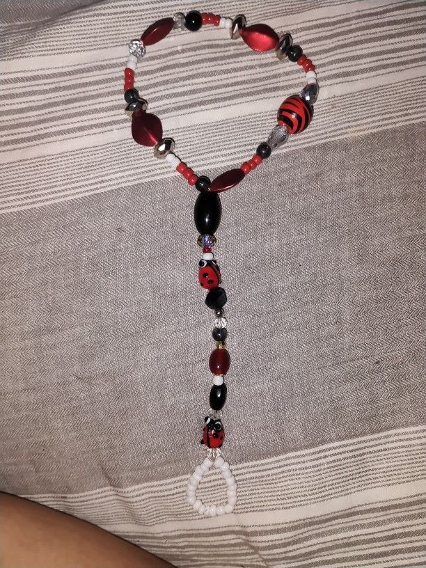 Ladybug/Zebra Print Thong Anklet 