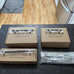 CABINET DRAWER PULLS brushed stainless steel - $45