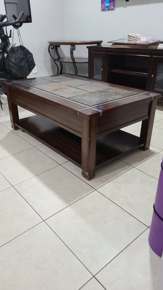 STONE WOOD COFFEE TABLE