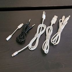 Iphone Chargers And Apple Dongle.