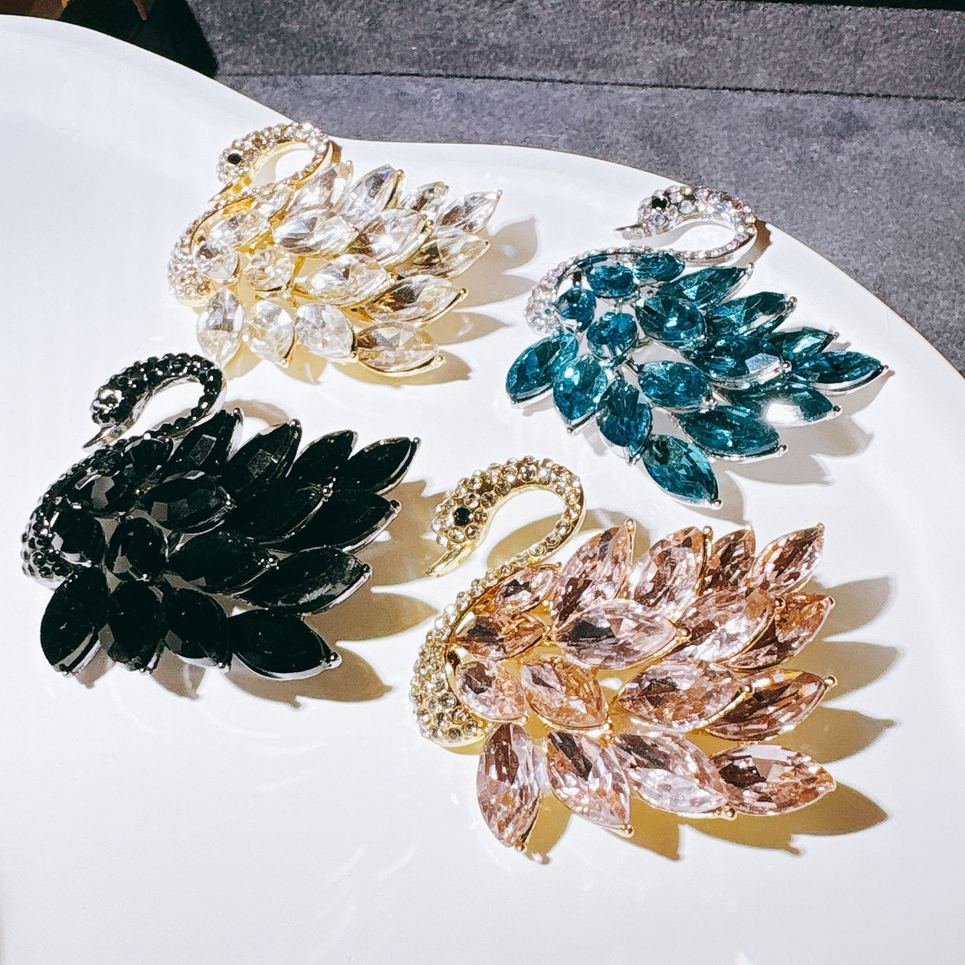 Swan Crystal Rhinestone Brooch – $8 Each