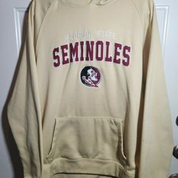 Florida State Hoodie, Yellow With Embroidered Letters & Emblem, Size L!