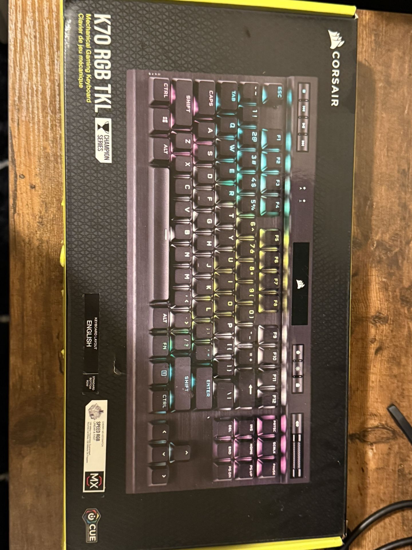 Corsair K70 RGB TKL Champion Series Optical Mechanical Gaming Keyboard Brand New