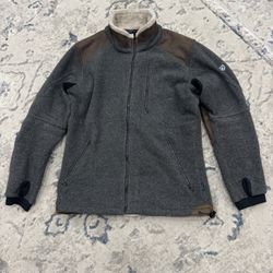 KUHL Alpenwurx Men's S Full Zip Black Sherpa Collar Fleece Jacket Outdoors