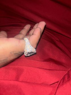 Silver plated Moissanite heart ring size 10 $60