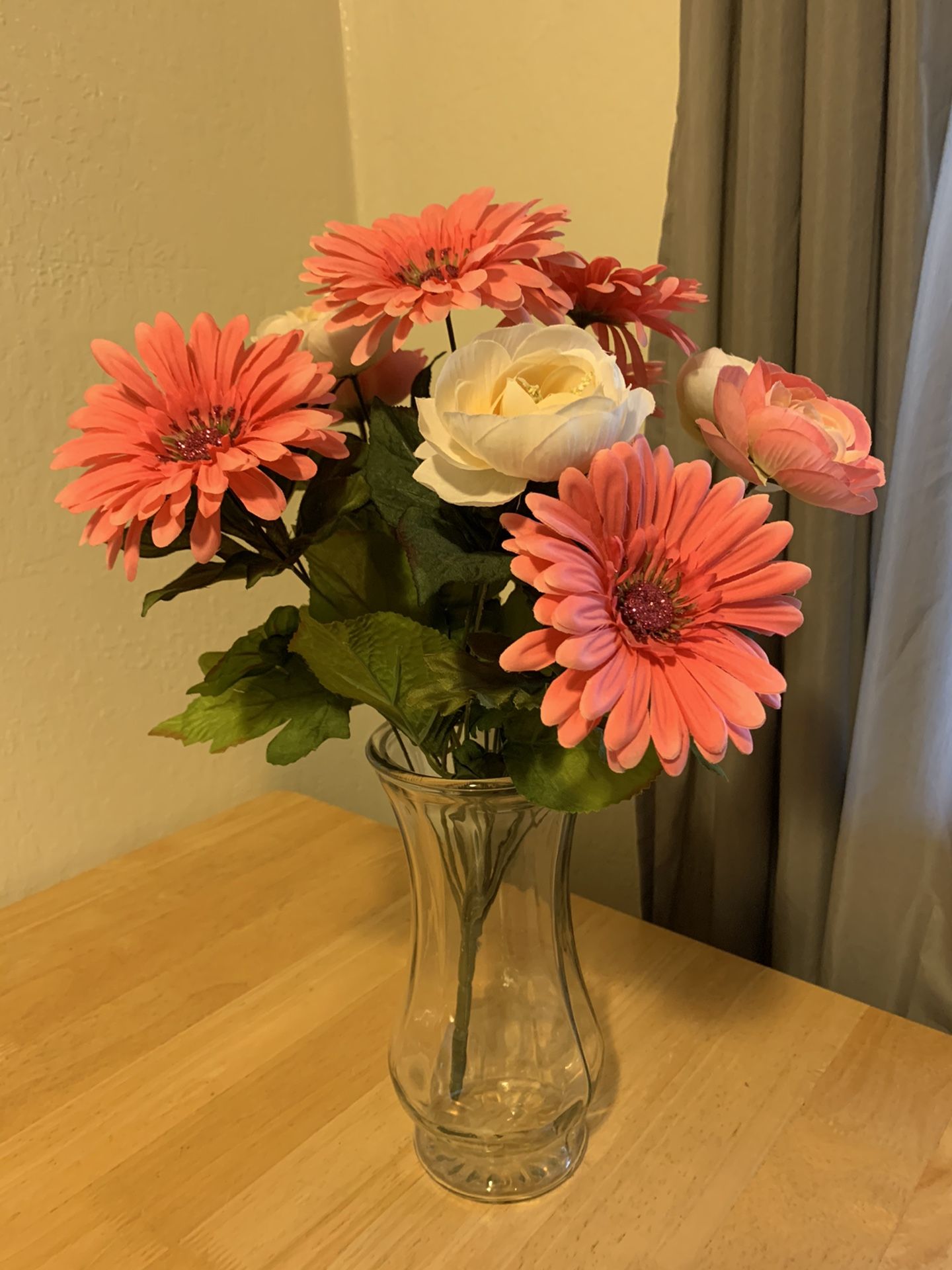 Artificial flowers in a vase