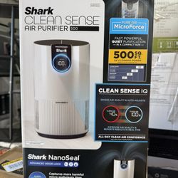 Shark - Clean Sense Air Purifier 500, Clean Sense IQ, NanoSeal True HEPA, 500 sq. ft., Filters 99.9% of allergens, Pro Odor Lock - White 